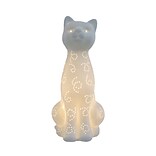 All the Rages Simple Designs LT3056-WHT Porcelain Cat Table Lamp, White