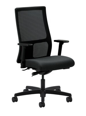 HON® Ignition® Mid-Back Office/Computer Chair, Adj Arms, Synchro-Tilt, Contourett Polyurethane Black