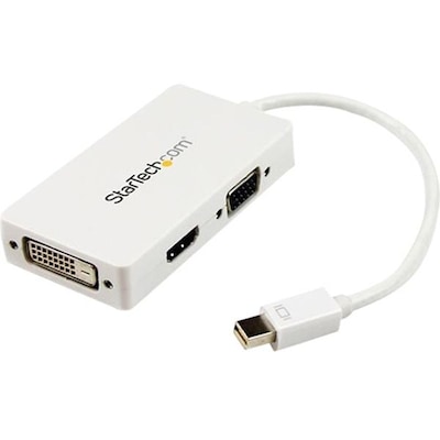 Startech MDP2VGDVHDW All-in-One Mini DisplayPort™ To VGA/DVI/HDMI® Adapter For MacBook®; White