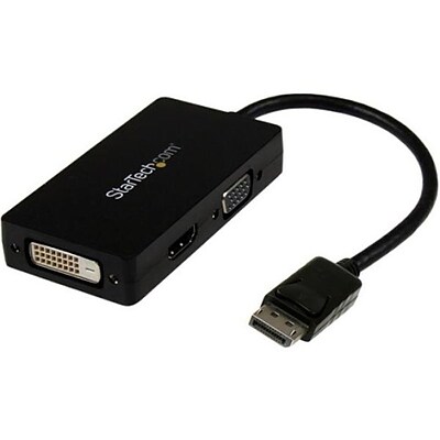 Startech DisplayPort to VGA/DVI/HDMI 3-in-1 DP Adapter Converter; Black