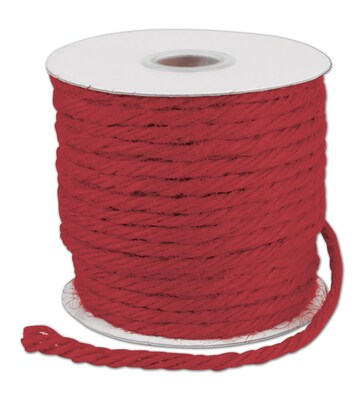 Bags & Bows® Burlap Jute Rope Twine, 1/8 x 25 Yds., Red, 1/RL