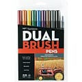Tombow Dual Brush Pen Set, Muted Paltte, 10/Pack