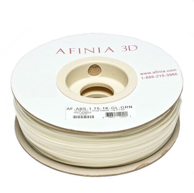 Afinia Value-Line H-Series 1.75mm ABS Plastic 3D Printer Filament, Glow Green (Glows In The Dark)