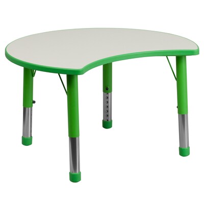 Flash Furniture YU093CIRTBLGN 25.13 x 35.5 Plastic Semi-Circle Activity Table, Green