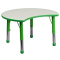 Flash Furniture YU093CIRTBLGN 25.13 x 35.5 Plastic Semi-Circle Activity Table, Green