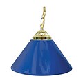 Trademark 14 Single Shade Gameroom Lamp With Brass Chain, Blue