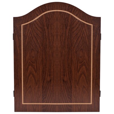 Trademark Realistic Walnut Finish Dartboard Cabinet Set