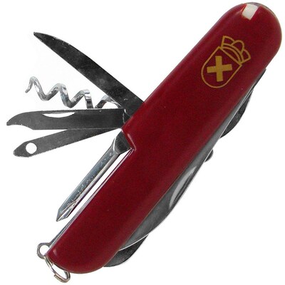 Trademark Whetstone™ 3 1/2" 13 Function Swiss Type Army Knife, Red