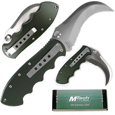 Trademark Whetstone™ 8 3/4" Hawk Bill Blade Stainless Steel Folder Knife