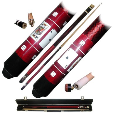 Trademark Red Royal Flush Poker Billiard Pool Stick