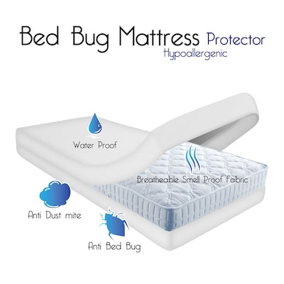 Trademark Remedy™ Bed Bug Dust Mite Cotton Mattress Protector, Twin XL