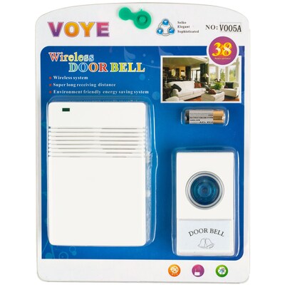 Trademark Global Wireless Smart Door Chime, White (72-20488)