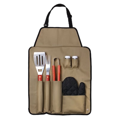 Chefs Outdoor 7 Piece BBQ Apron and Utensil Set