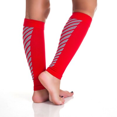 Remedy™ Calf Compression Running Sleeve Socks, Red, XL