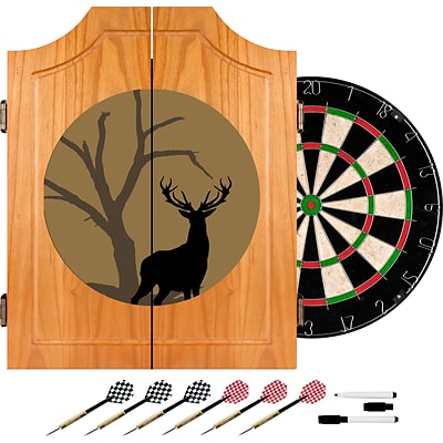Trademark Wood Dart Cabinet Set, Hunt Deer