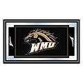 Trademark NHL 15 x 26 x 3/4 Wooden Logo and Mascot Framed Mirror, Western Michigan University