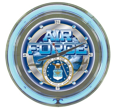 Trademark 14 Double Ring Neon Clock, United States Air Force