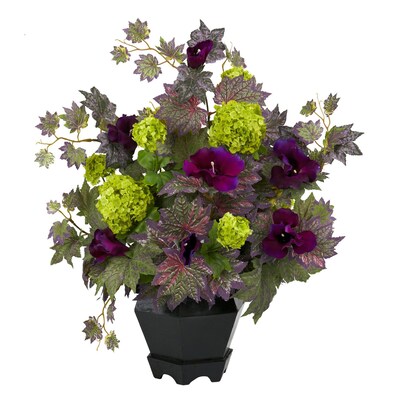 Nearly Natural 1259 Morning Glory Hydrangea Floral Arrangements, Green