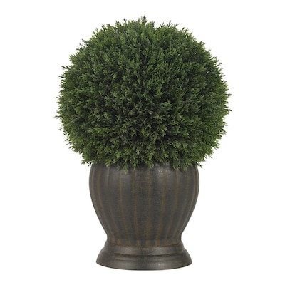 Nearly Natural 4123 Cedar Ball Topiary Desk Top Plant in Decorative Vase