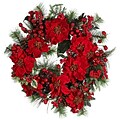 Nearly Natural 4660 24 Poinsettia Wreath, Red