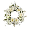 Nearly Natural 4690 20 Peony Hydrangea Wreath, White