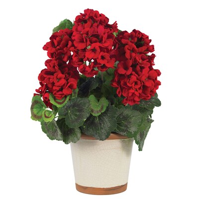 Nearly Natural 4691 Geranium Silk Plant in Pot