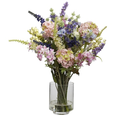 Nearly Natural 4760 Lavender and Hydrangea Floral Arrangements, Green