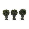 Nearly Natural 4761 9 Cedar Ball Set of 3 Floor Plant in Decorative Vase