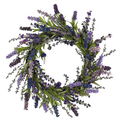 Nearly Natural 4785 20 Lavender Wreath, Blue