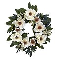 Nearly Natural 4793 22 Magnolia Wreath, White