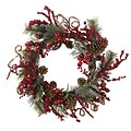 Nearly Natural 4838 24 Assorted Berry Wreath, Red
