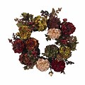 Nearly Natural 4911 22 Hydrangea Peony Wreath, Red