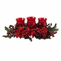 Nearly Natural 4914 Poinsettia Berry Candelabrums, Red