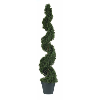 Nearly Natural 5076 4 Cedar Spiral Silk Tree in Pot