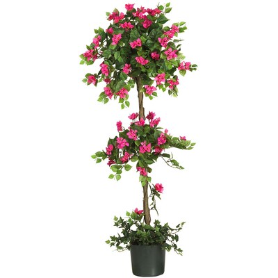 Nearly Natural 5228 5 Mini Bougainvillea Topiary Plant in Pot