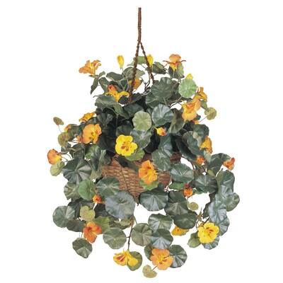 Nearly Natural 6025 Nasturtium Silk Hanging Plant in Basket