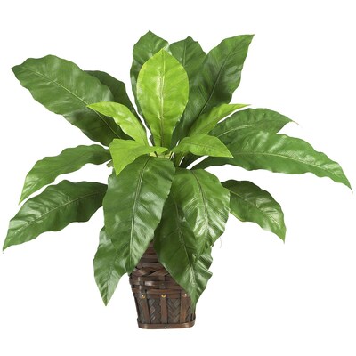 Nearly Natural 6530 Birds Nest Fern Desk Top Plant in Decorative Vase