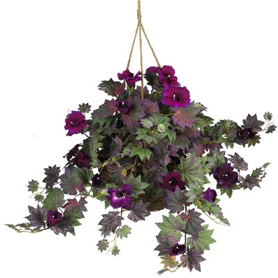 Nearly Natural 6610 Morning Glory Hanging Plant in Basket