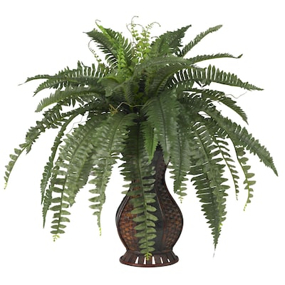 Nearly Natural 6629 Boston Fern Floor Plant in Decorative Vase