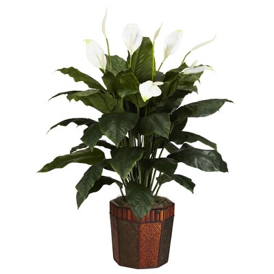 Nearly Natural 6638 Spathyfillum Floor Plant in Decorative Vase