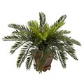 Nearly Natural 6657 Cycas in Hexagon Vase Plant in Pot