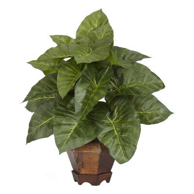 Nearly Natural 6669 Taro Desk Top Plant in Decorative Vase
