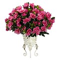 Nearly Natural 6687 Azalea Desk Top Plant in Decorative Vase