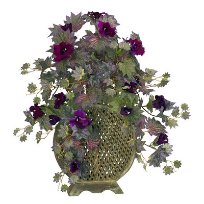 Nearly Natural 6692 Morning Glory Desk Top Silk Plant in Decorative Vase