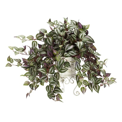 Nearly Natural 6697 Wandering Jew Desk Top Silk Plant in Decorative Vase