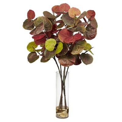 Nearly Natural 6698 Giant Sea Grape Leaf Floor Plant in Decorative Vase