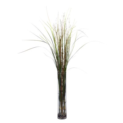 Nearly Natural 6699 Grass and Bamboo Silk Floor Plant in Decorative Vase