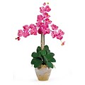 Nearly Natural 1017-DP Triple Phalaenopsis Floral Arrangements, Dark pink