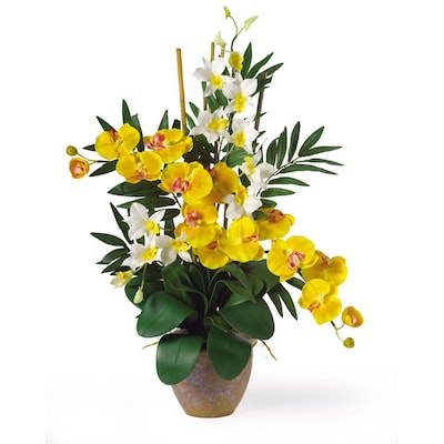 Nearly Natural 1071-YC Phal Dendrobium Floral Arrangements, Yellow