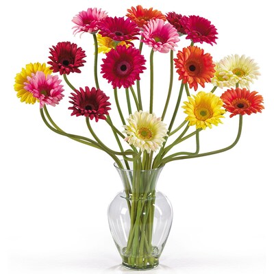 Nearly Natural 1086-AS Gerber Daisy Floral Arrangements, Available in assorted